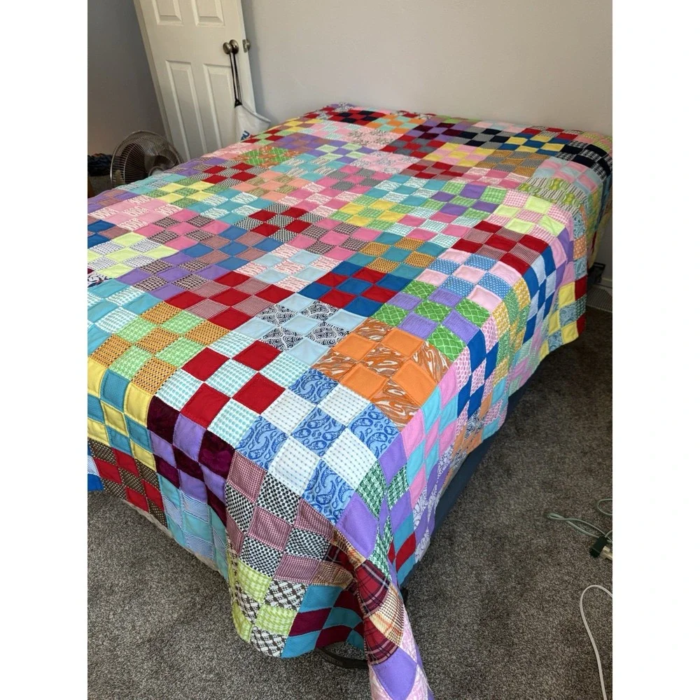 Vintage Quilt Polyester Patchwork 83 X 90
